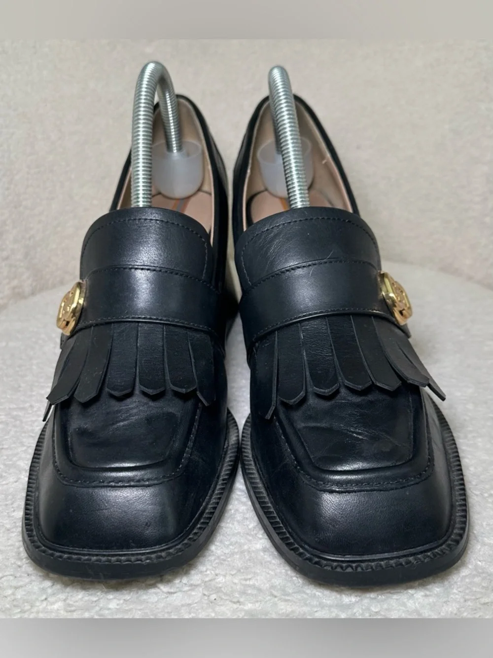Sam Edelman Black‎ Leather Kiltie Chunky Loafer Preppy Academic Lolita Dark 9.5